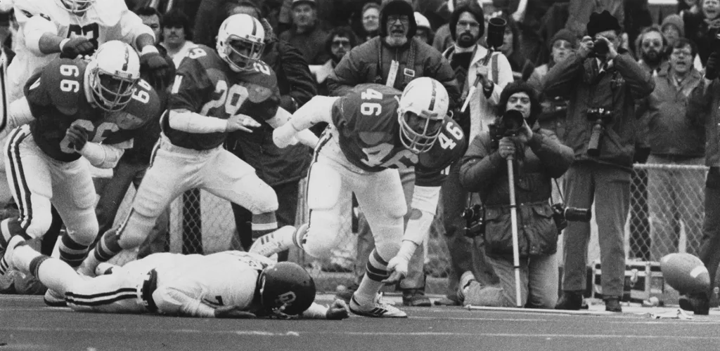Jim Pillen, who wore jersey No. 29, was a Husker defensive back twice named to the all-conference team. He famously recovered Oklahoma running back Billy Sims’ fumble in the waning moments of Nebraska’s 17-14 win over the Sooners in 1978. Pillen was inducted into the Nebraska Football Hall of Fame in 2004.