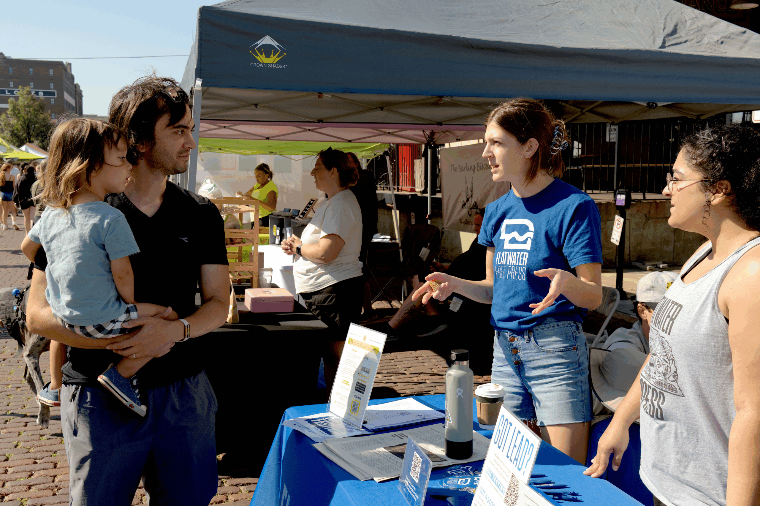 Flatwater Free Press reporters at an outdoor event
